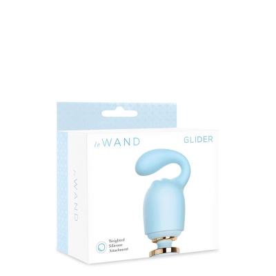 Nakładka silikonowa Le Wand Glider z obciążoną końcówką i żebrowaniem, długość 9,75 cm - 1