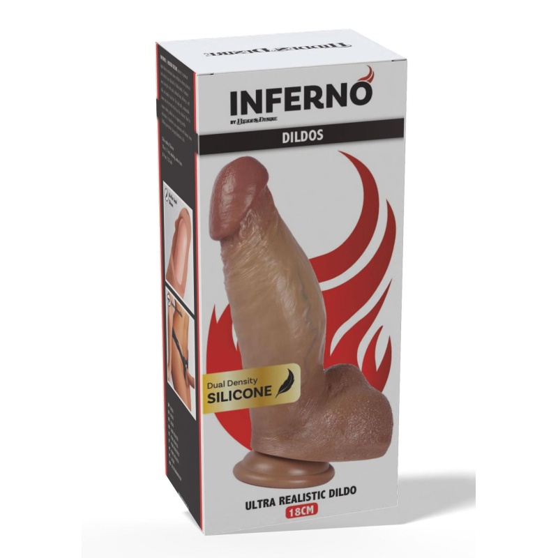 Realistyczne dildo Inferno 18 cm z przyssawką - 2