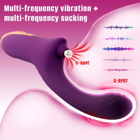 Wibrator Suking G-Spot Purple - ssanie i wibracje, silikon medyczny, USB magnetyczne, wymiary: brak danych - 13
