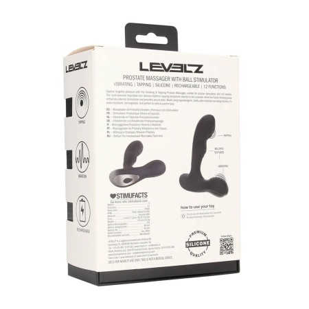 Vibrating and Tapping Silicone Prostate Massager with Ball Stimulator - Black - 3