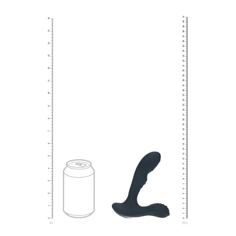 Vibrating and Tapping Silicone Prostate Massager with Ball Stimulator - Black - 6