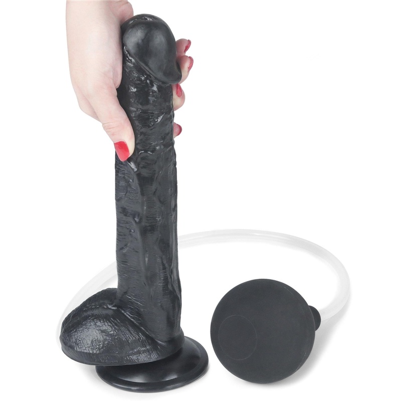 Dildo z Wytryskiem Squirt Extreme 11 cali (27,9 cm) – Czarny, PVC - 4