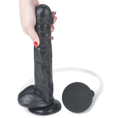 Dildo z Wytryskiem Squirt Extreme 11 cali (27,9 cm) – Czarny, PVC - 4