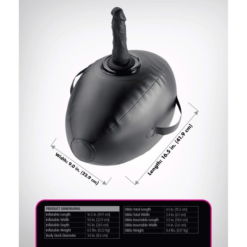 Nadmuchiwana kula erotyczna Body Dock Inflatable Love Ball z dildo, 41,9 cm - 5