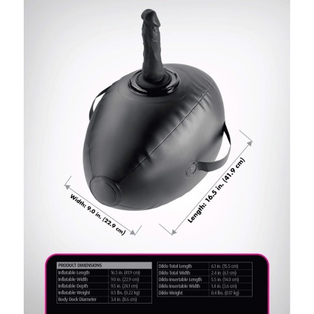 Nadmuchiwana kula erotyczna Body Dock Inflatable Love Ball z dildo, 41,9 cm - 5
