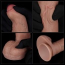 LoveToy Dildo Dual Layered Silicone Cock 20,5 cm Beżowy - 1