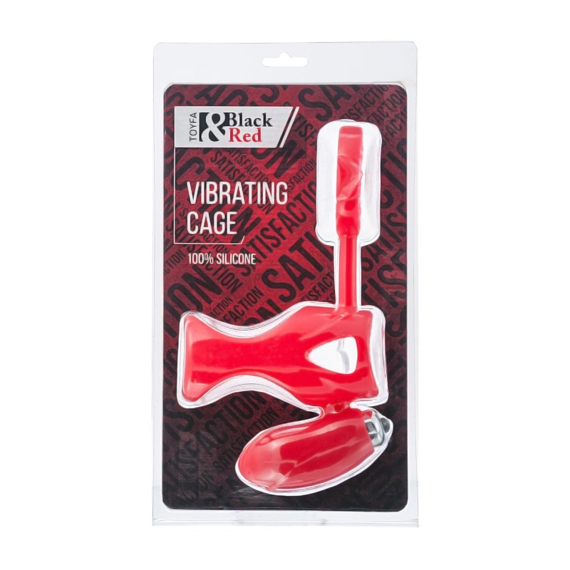 Wibrujący pierścień erekcyjny Black & Red z silikonu ze stymulatorem łechtaczki, 14,5 cm - 1