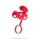 Wibrujący pierścień erekcyjny Black & Red z silikonu ze stymulatorem łechtaczki, 14,5 cm - 2