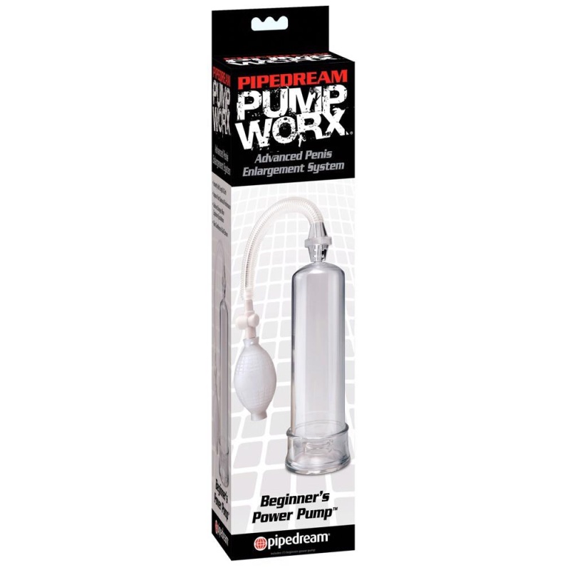 Pompa próżniowa do prącia PW Beginner's Power Pump Clear z gruszką pompującą i zaworem bezpieczeństwa, długość 19 cm, średnica 5 - 1
