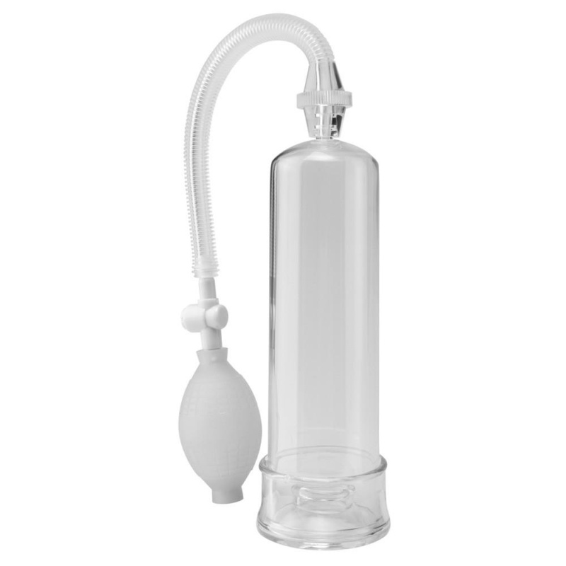 Pompa próżniowa do prącia PW Beginner's Power Pump Clear z gruszką pompującą i zaworem bezpieczeństwa, długość 19 cm, średnica 5 - 2