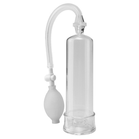 Pompa próżniowa do prącia PW Beginner's Power Pump Clear z gruszką pompującą i zaworem bezpieczeństwa, długość 19 cm, średnica 5 - 2