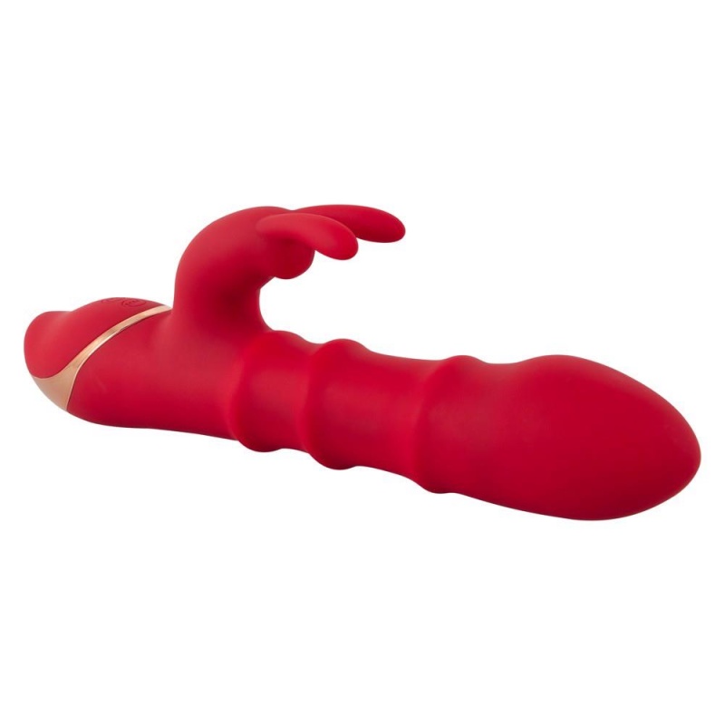 Wibrator królik z 3 ruchomymi pierścieniami - 23,7 cm - 6
