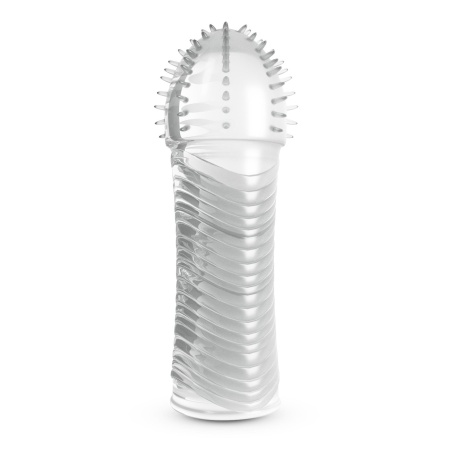 Nakładka na penisa Crushious Ribbed o teksturze prążkowanej, 15.5 cm - 1