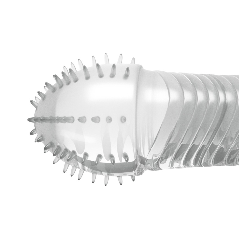 Nakładka na penisa Crushious Ribbed o teksturze prążkowanej, 15.5 cm - 3