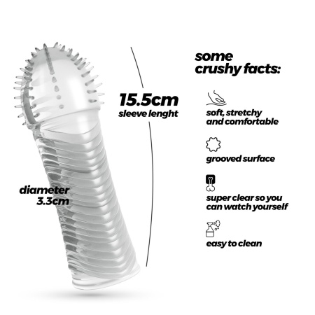 Nakładka na penisa Crushious Ribbed o teksturze prążkowanej, 15.5 cm - 7