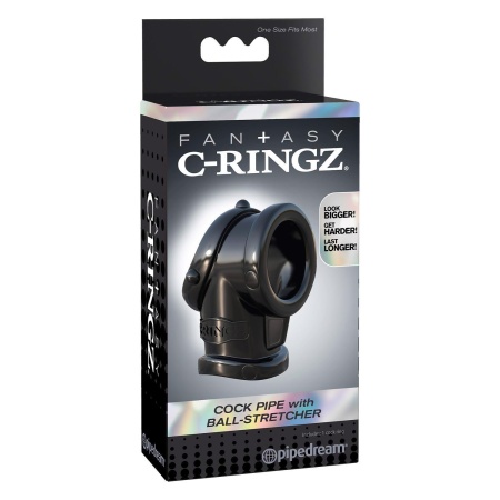FANTASY C-RINGZ COCK PIPE WITH BALL-STRETCHER BLACK - 1