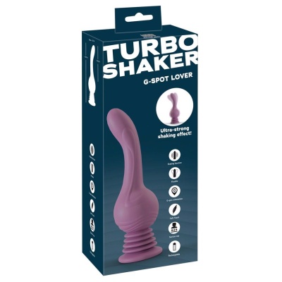 Wibrator Turbo Shaker G-Spot Lover z mechanizmem wstrząsów i przyssawką, 23,7 cm - 1