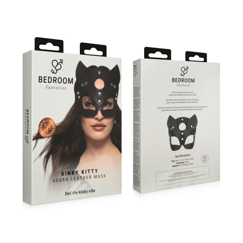 Bedroom Fantasies - PU Leather Mask Kitty Black - 1