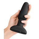 Korek analny Rimming Plug Black – rotacja koralików, wibracja, długość 15 cm, średnica 4 cm - 6