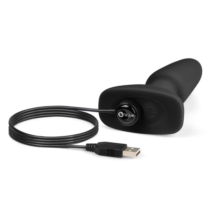Korek analny Rimming Plug Black – rotacja koralików, wibracja, długość 15 cm, średnica 4 cm - 7
