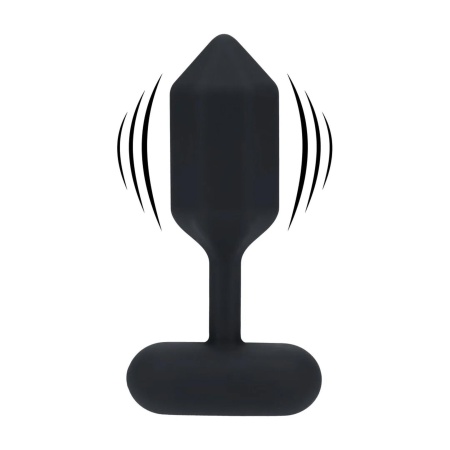 Hexagonal Vibrating Silicone Anal Plug - L - Black - 1