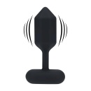 Hexagonal Vibrating Silicone Anal Plug - L - Black - 1
