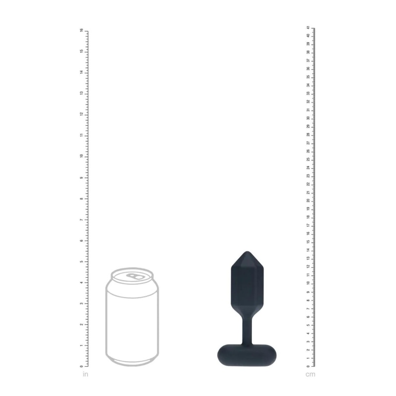 Hexagonal Vibrating Silicone Anal Plug - L - Black - 6