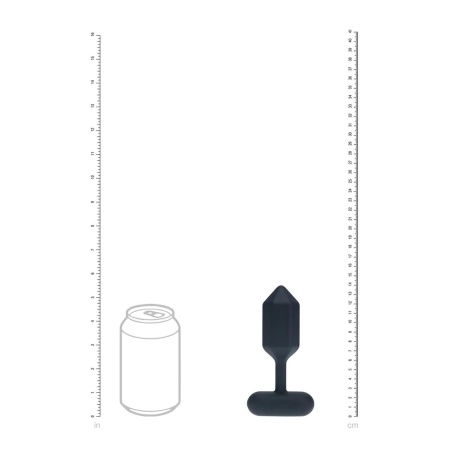Hexagonal Vibrating Silicone Anal Plug - L - Black - 6