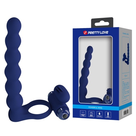 Pierścień na penisa Powerful Ring z 10 trybami wibracji - elastyczny, średnica wewnętrzna 3 cm - 1