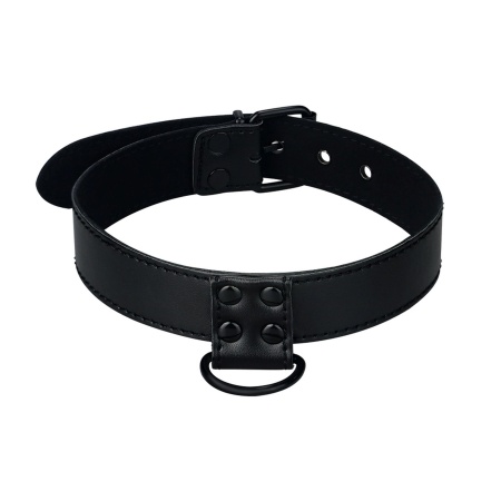Obroża ze smyczą Bondage Fetish czarna matowa 36-45 cm - 2