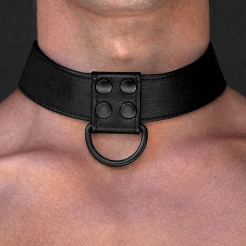 Obroża ze smyczą Bondage Fetish czarna matowa 36-45 cm - 4