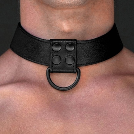 Obroża ze smyczą Bondage Fetish czarna matowa 36-45 cm - 4