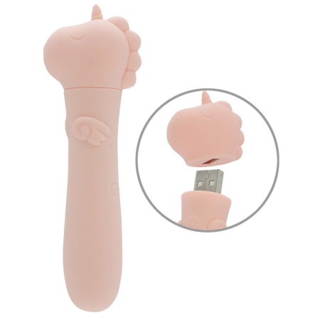 UNIHORN USB Heart Throb – mini wibrator jednorożec z 10 programami wibracji i ładowaniem USB, 14,3 cm - 2