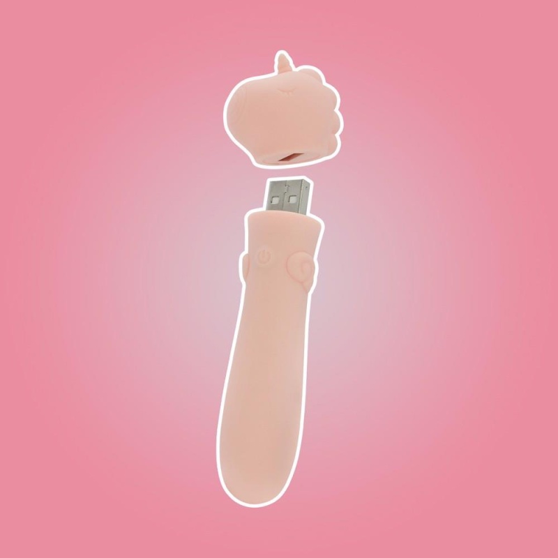 UNIHORN USB Heart Throb – mini wibrator jednorożec z 10 programami wibracji i ładowaniem USB, 14,3 cm - 5
