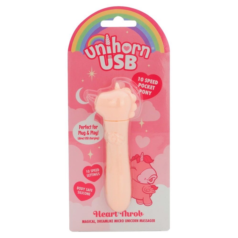 UNIHORN USB Heart Throb – mini wibrator jednorożec z 10 programami wibracji i ładowaniem USB, 14,3 cm - 6