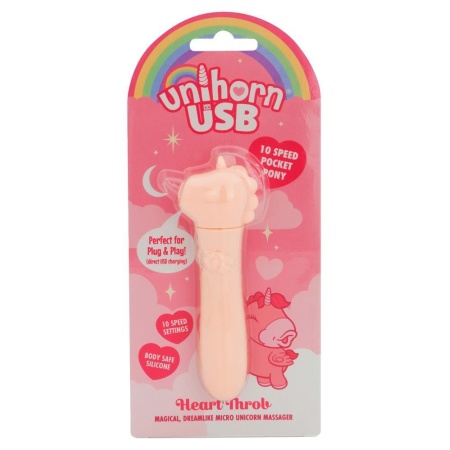 UNIHORN USB Heart Throb – mini wibrator jednorożec z 10 programami wibracji i ładowaniem USB, 14,3 cm - 6