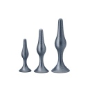 Zestaw korków analnych Matrix Genesis Plug Kit Stellar Silver - 3 progresywne rozmiary 8,3-13,3 cm, silikon Puria™, podstawa Anc - 2