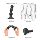 Dildo Plug Balls Noir XXL - trzyperłowa konstrukcja silikonowa z przyssawką, długość wkładalna 17,5 cm - 4