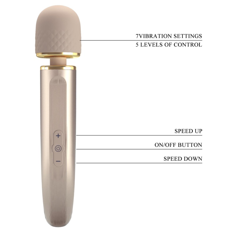 Masażer Interesting Massager Gold - 7 trybów wibracji (21 cm) - 9