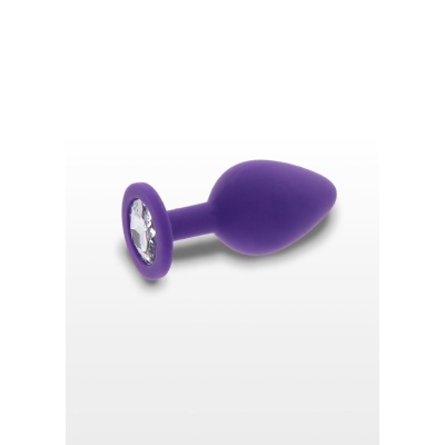 Korek analny Diamond Booty Jewel Large Purple ze zwężaną końcówką – 9 cm - 1