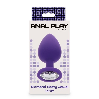 Korek analny Diamond Booty Jewel Large Purple ze zwężaną końcówką – 9 cm - 1 2