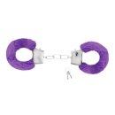Futrzane Kajdanki BDSM Love Cuffs Fioletowe - Regulowane z Bezpiecznym Zamknięciem - 3