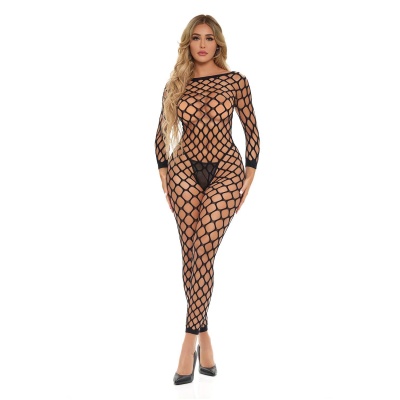 SWIPE RIGHT CROTCHLESS BODYSTOCKING BLACK - 1