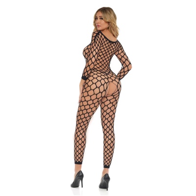 SWIPE RIGHT CROTCHLESS BODYSTOCKING BLACK - 1 2