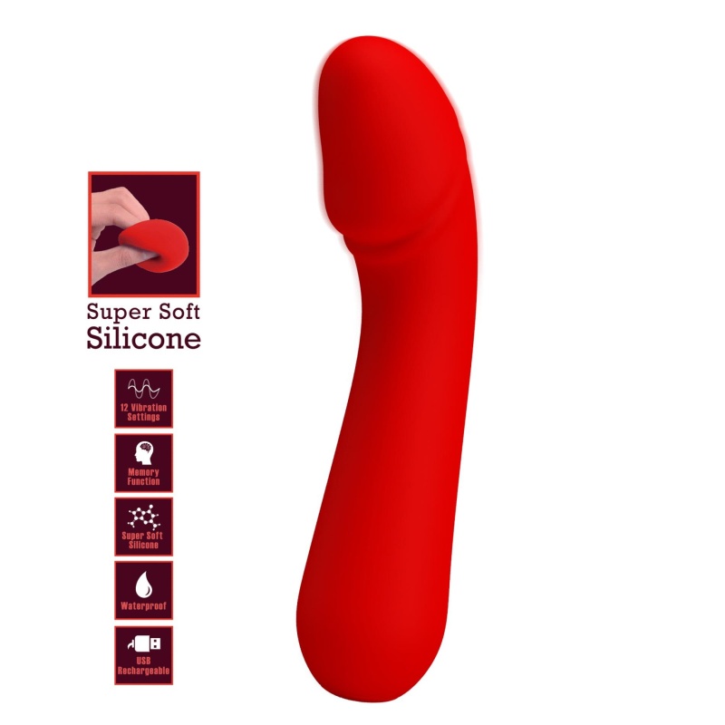 Wibrator Cetus Red do punktu G - 12 funkcji wibracji, pamięć, 15 cm - 2