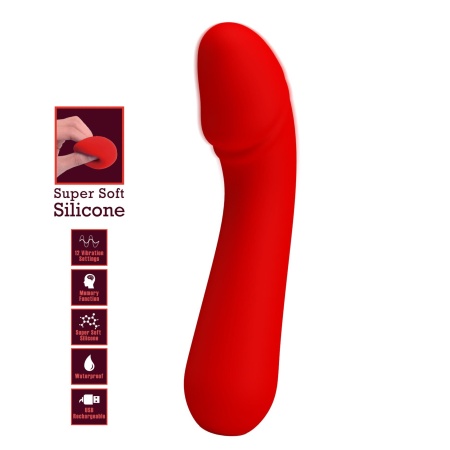 Wibrator Cetus Red do punktu G - 12 funkcji wibracji, pamięć, 15 cm - 2