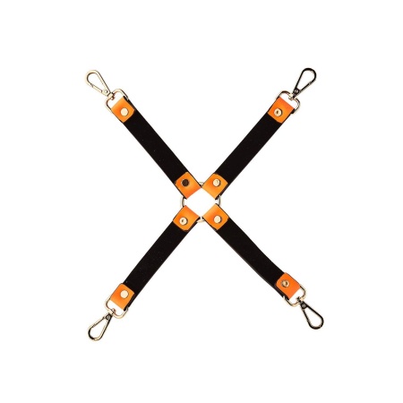 Radiant Hog Tie Glow in the Dark Orange - zestaw do unieruchomienia z 4 metalowymi karabińczykami i regulowanymi paskami - 4