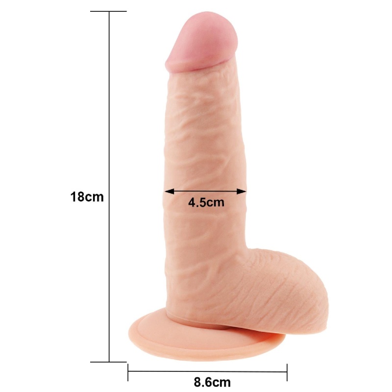 Dildo The Ultra Soft Dude 19cm Jasnobrązowe - 2
