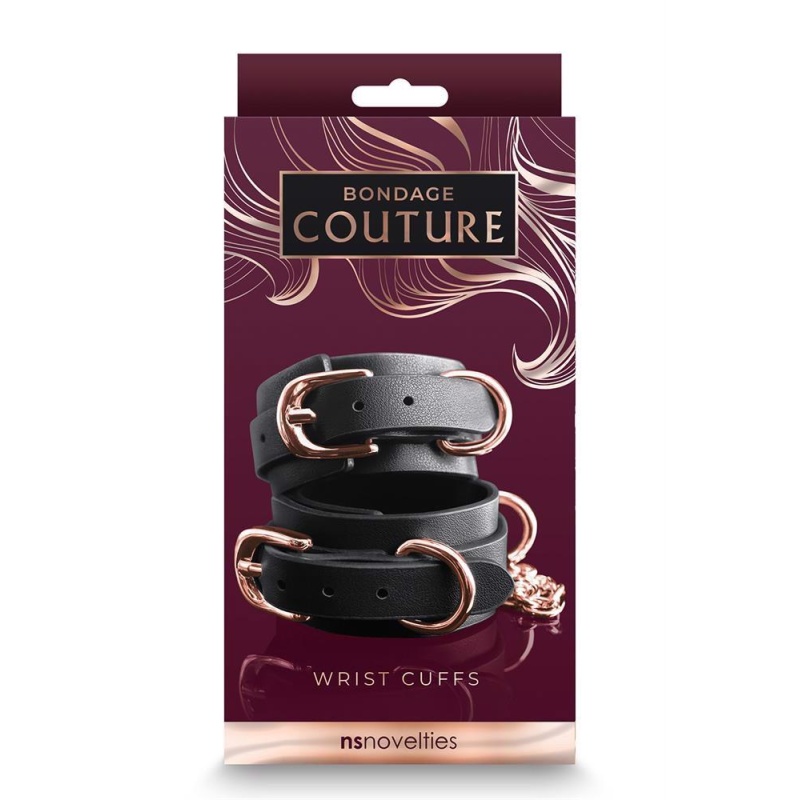 BONDAGE COUTURE WRIST CUFFS BLACK - 1