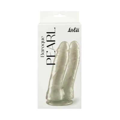Double pearlescent dildo Baroque Pearl White - 1